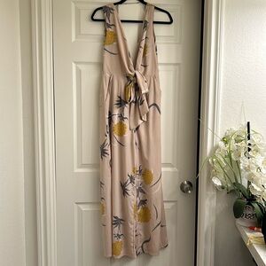 Women's Summer Wide Leg Linen Jumpsuits Dressy V Neck Sleeveless Rompers